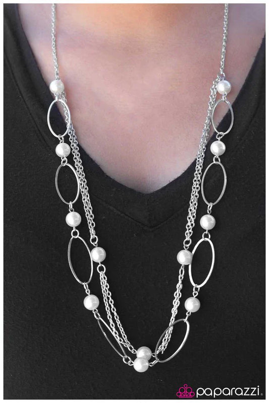 Paparazzi Necklace ~ Stolen Kisses - White
