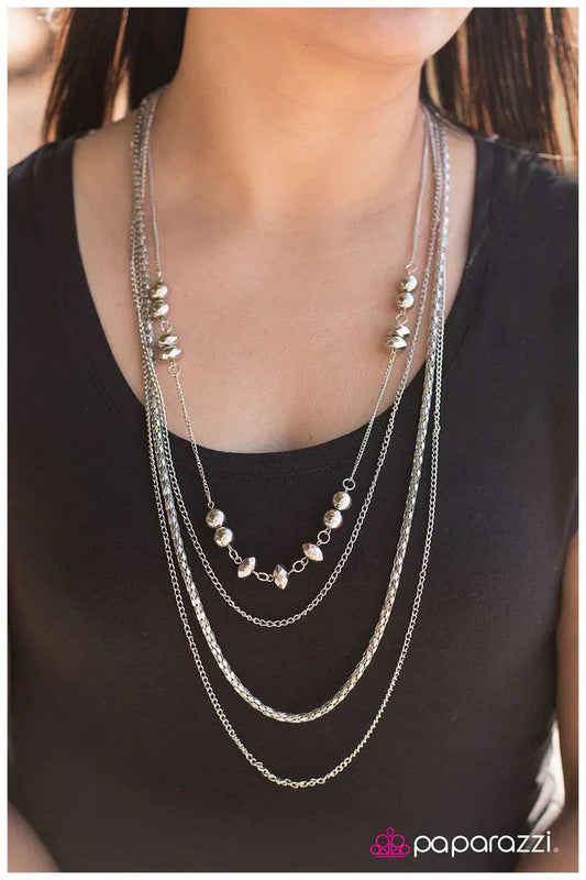 Paparazzi Necklace ~ Parallel Universe - Silver