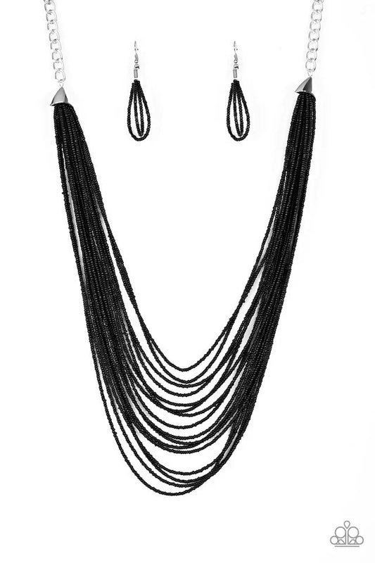 Paparazzi Necklace ~ Peacefully Pacific - Black