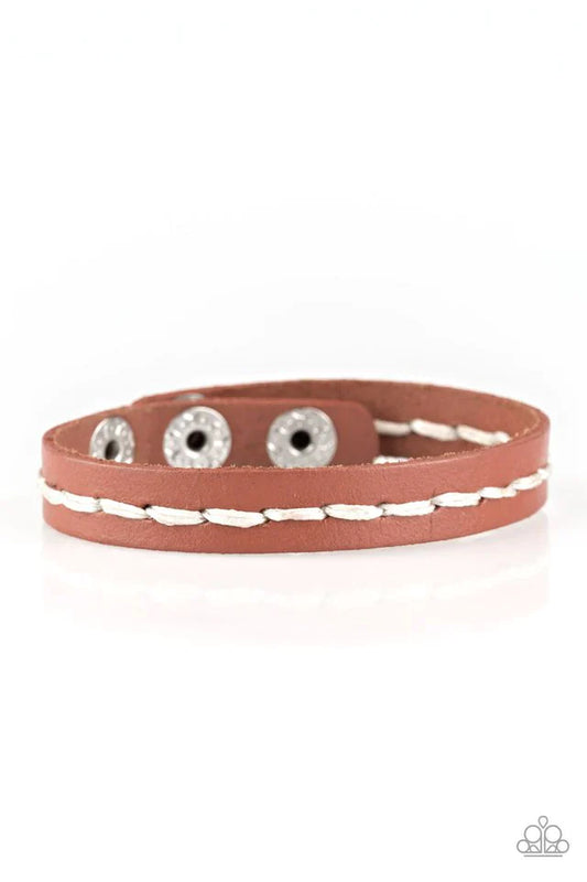 Paparazzi Bracelet ~ First Class TRAVELER - Brown