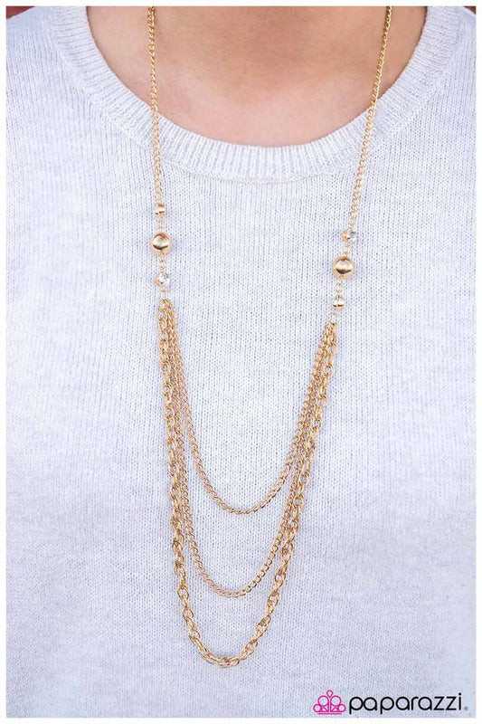 Paparazzi Necklace ~ Watch Your Tone - Gold