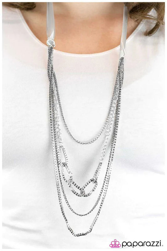 Paparazzi Necklace ~ Delicately Dangerous - Silver