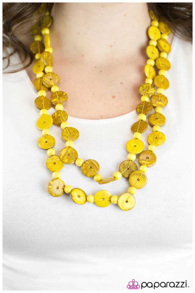Paparazzi Necklace ~ Woodnt You Like to Know - Yellow