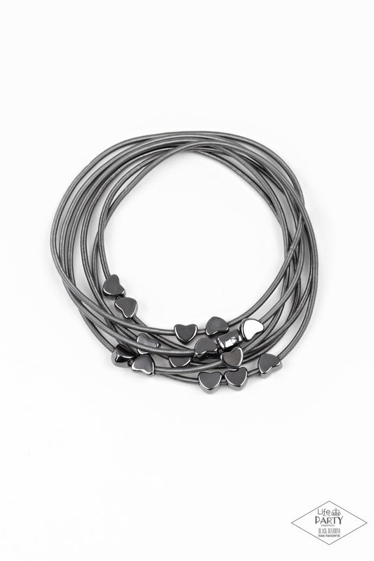 Paparazzi Bracelet ~ Charmingly Cupid - Black