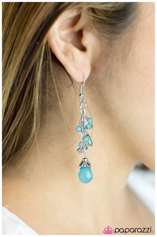 Paparazzi Earring ~ Swing Low - Blue