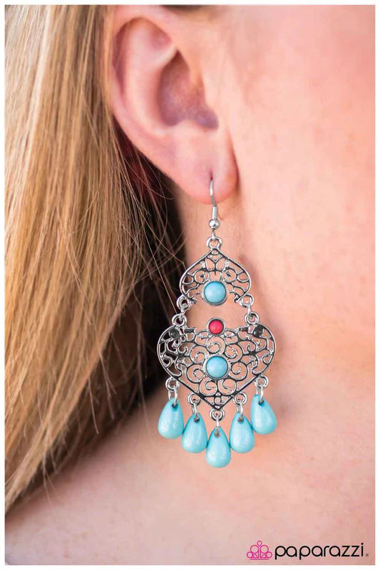 Paparazzi Earring ~ Boho Bollywood - Blue