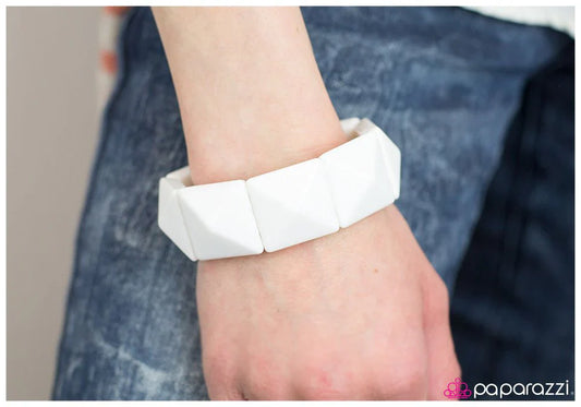 Paparazzi Bracelet ~ Stretching the Truth - White