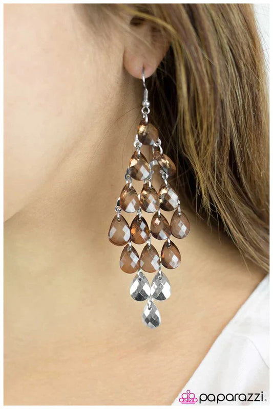 Paparazzi Earring ~ Hey Ombre! - Brown
