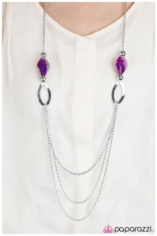 Paparazzi Necklace ~ My Head Is Spinning - Purple