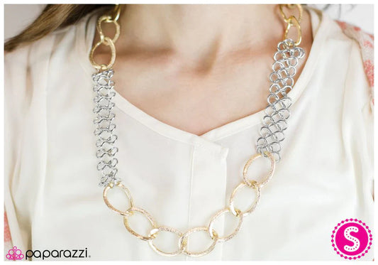 Paparazzi Necklace ~ Caught In Her Web - Gold