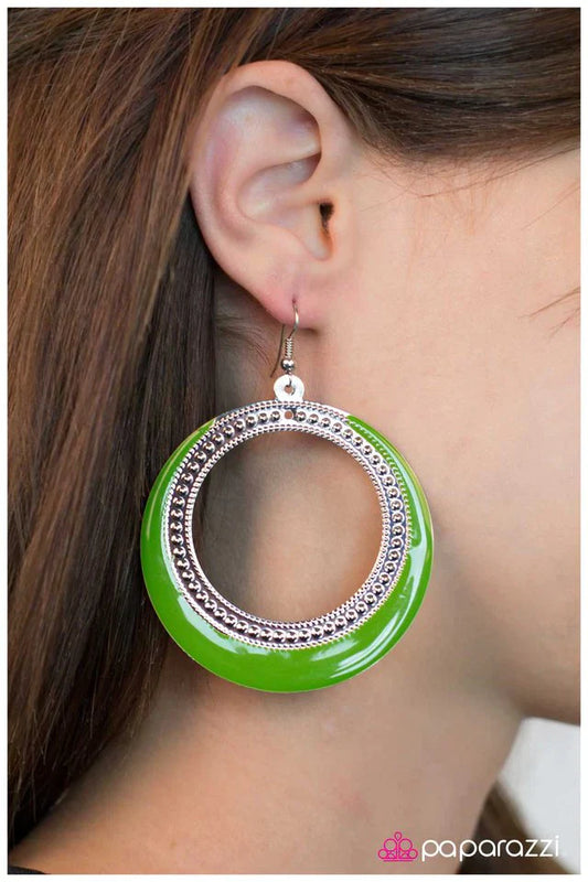 Paparazzi Earring ~ We are Surrounded! - Green
