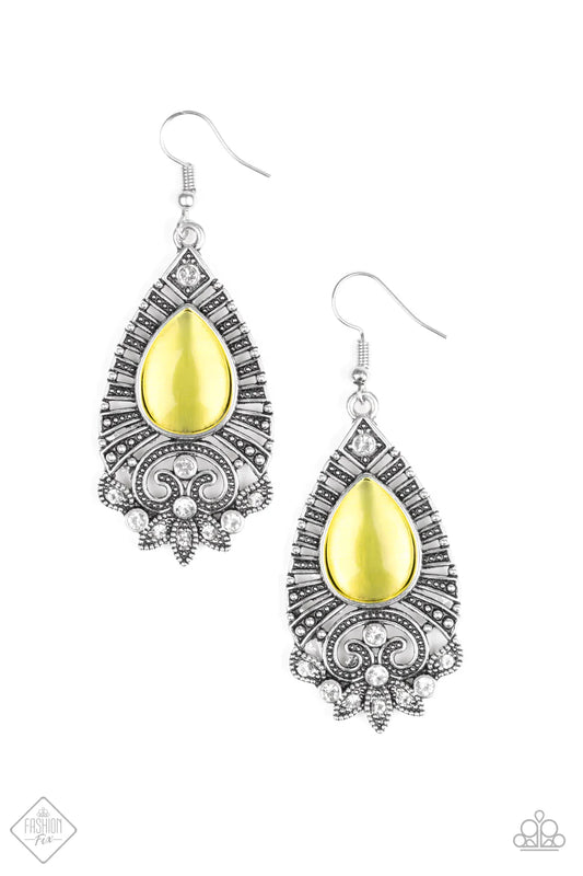 Paparazzi Earring ~ Majestically Malibu - Yellow