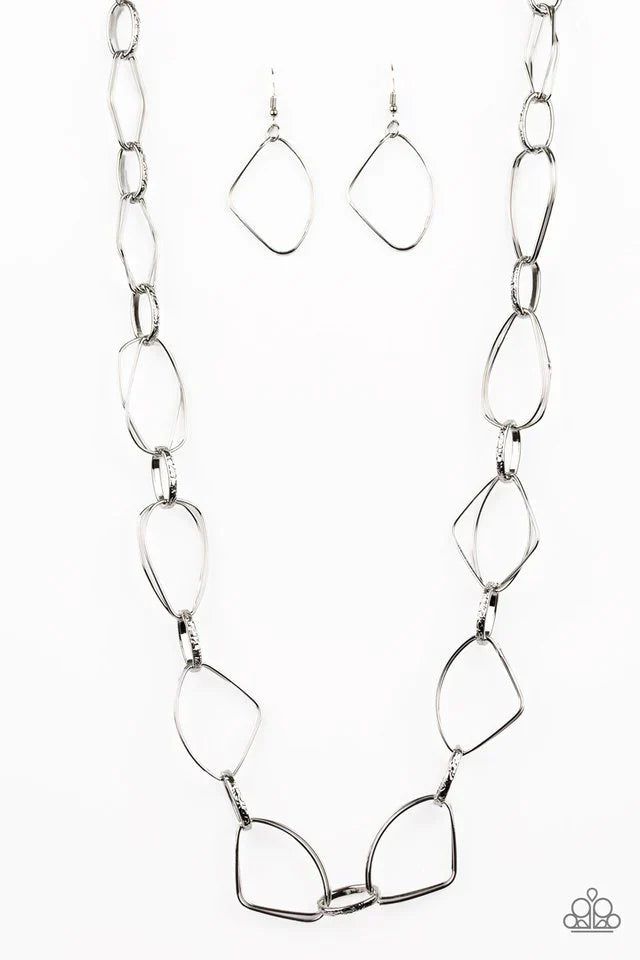 Paparazzi Necklace ~ Attitude Adjustment - Silver