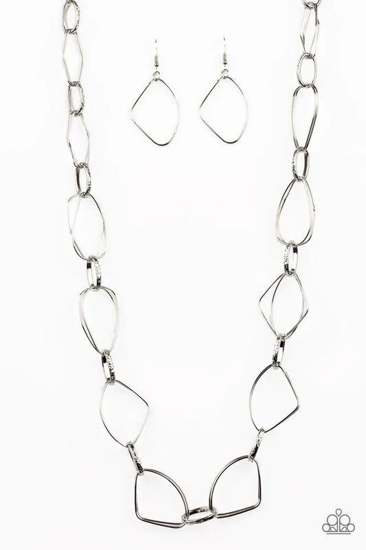Paparazzi Necklace ~ Attitude Adjustment - Silver