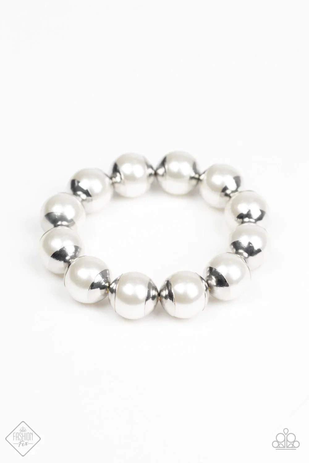Paparazzi Bracelet ~ One Woman Show-STOPPER  - White