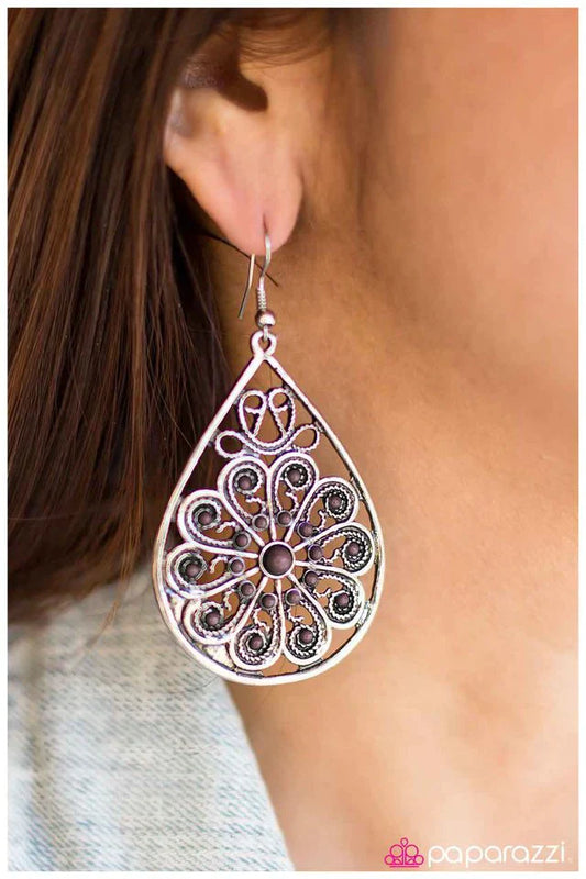 Paparazzi Earring ~ Twists and Turns - Brown