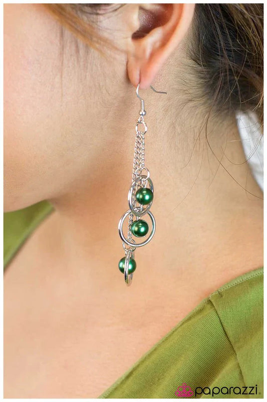 Paparazzi Earring ~ Ripple Effect - Green