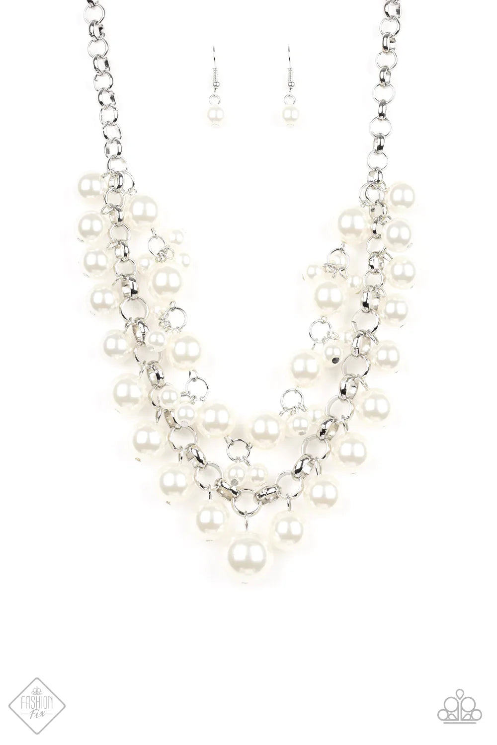 Paparazzi Necklace ~ BALLROOM Service  - White