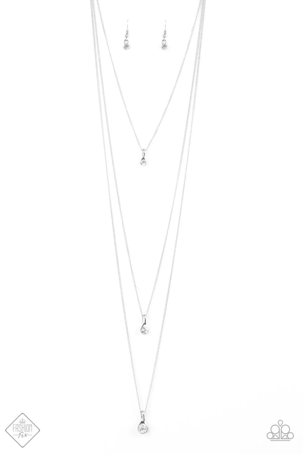 Paparazzi Necklace ~ Crystal Chic  - White