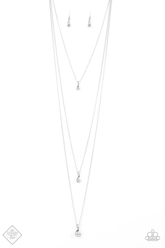 Paparazzi Necklace ~ Crystal Chic  - White