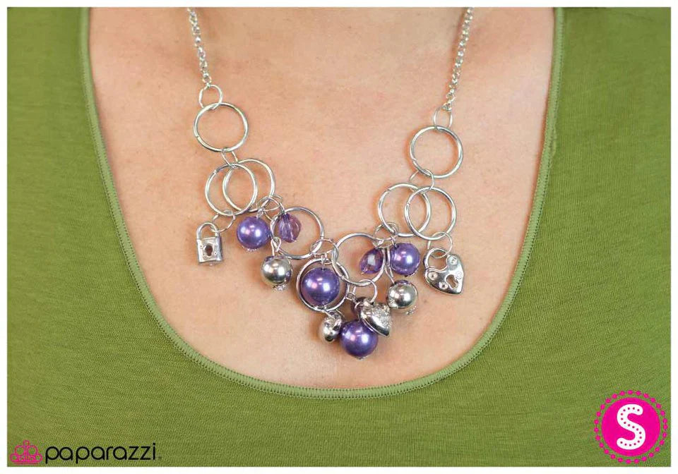 Paparazzi Necklace ~ In A Bind - Purple