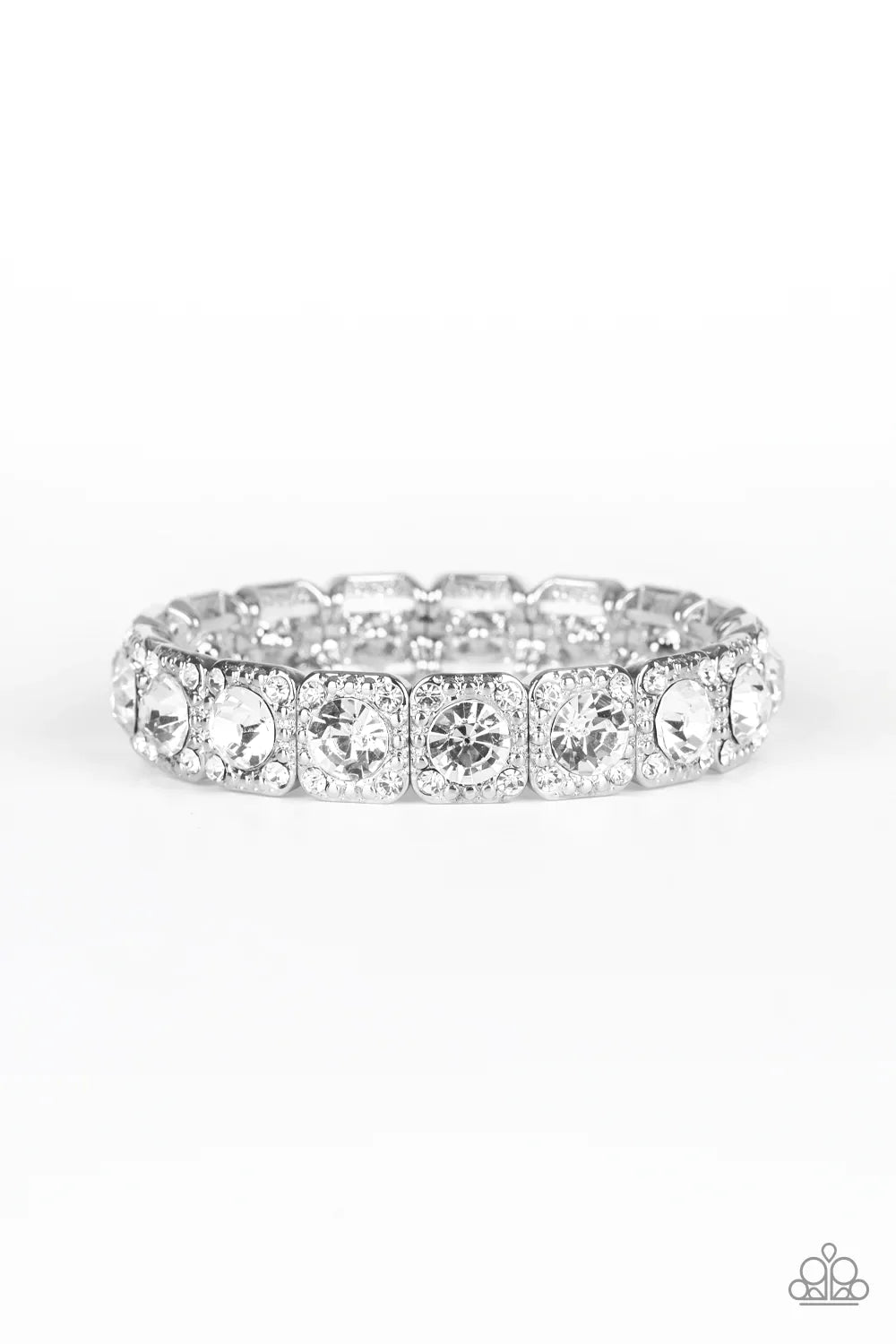 Paparazzi Bracelet ~ Blinged Out - White