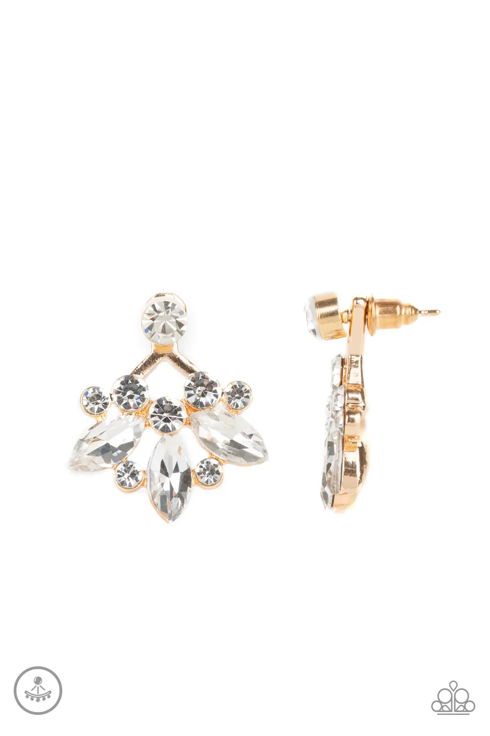 Paparazzi Earring ~ Crystal Constellations - Gold
