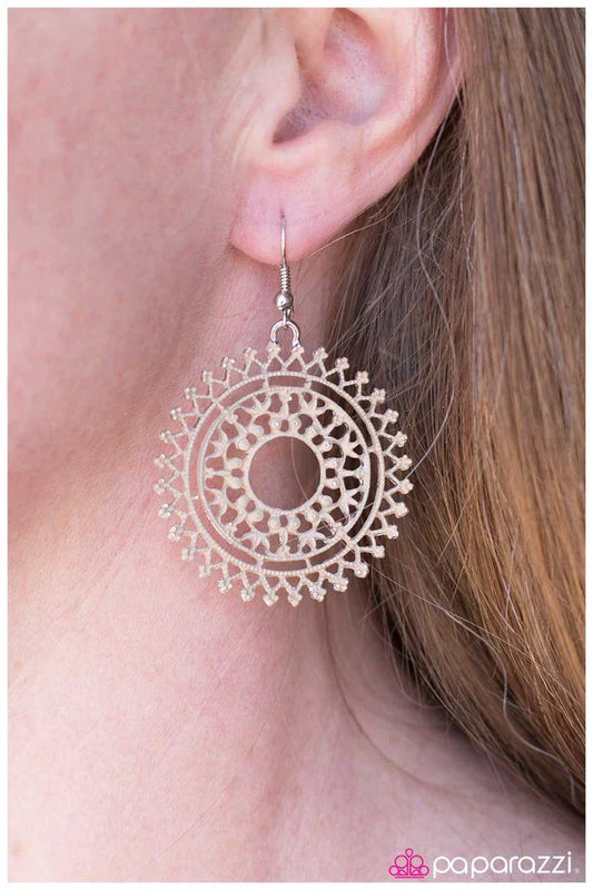 Paparazzi Earring ~ On Top Of the World - Brown
