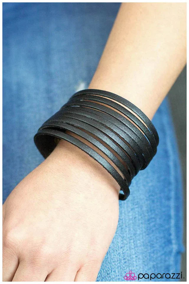 Paparazzi Bracelet ~ Over the Line - Black