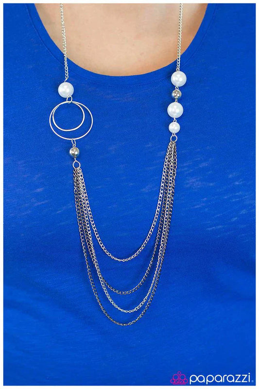 Paparazzi Necklace ~ Gently Glimmering - White