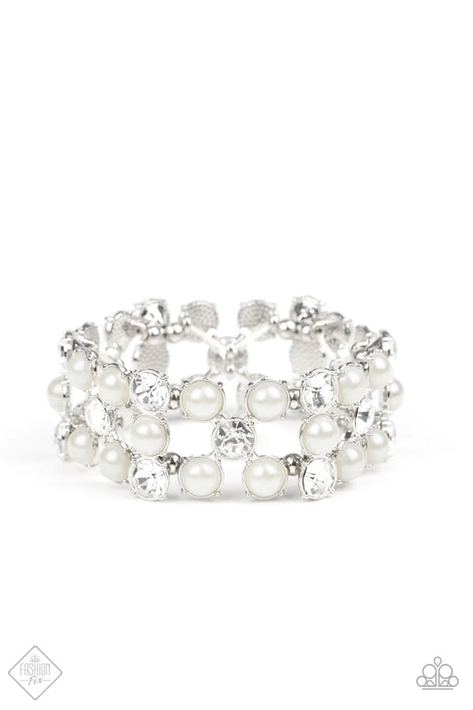 Paparazzi Bracelet ~ Diamonds and Debutantes  - White