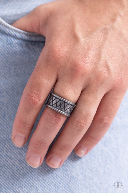 Triple Crossed - Silver - Paparazzi Ring Image