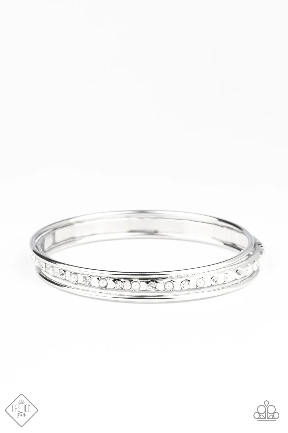 Paparazzi Bracelet ~ Ballroom Bauble  - White