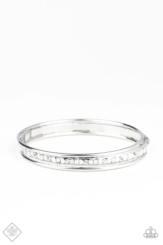 Paparazzi Bracelet ~ Ballroom Bauble  - White