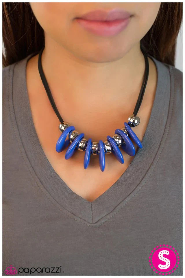 Paparazzi Necklace ~ Fearless Fascination - Blue