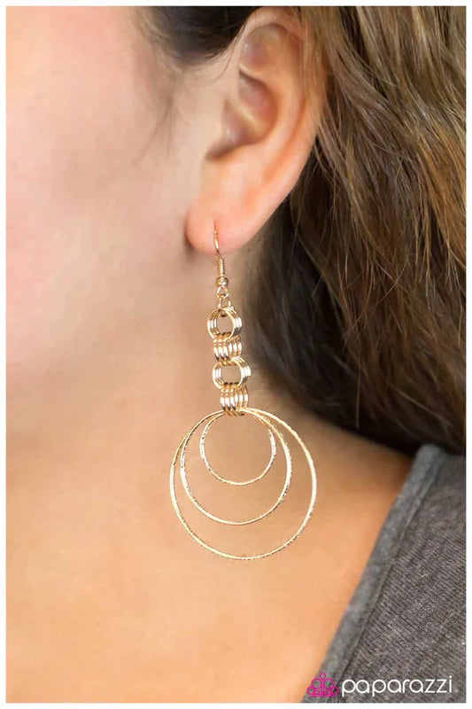 Paparazzi Earring ~ The Golden Spiral - Gold