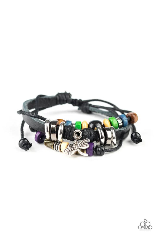 Paparazzi Bracelet ~ Fly High, Dragonfly - Black