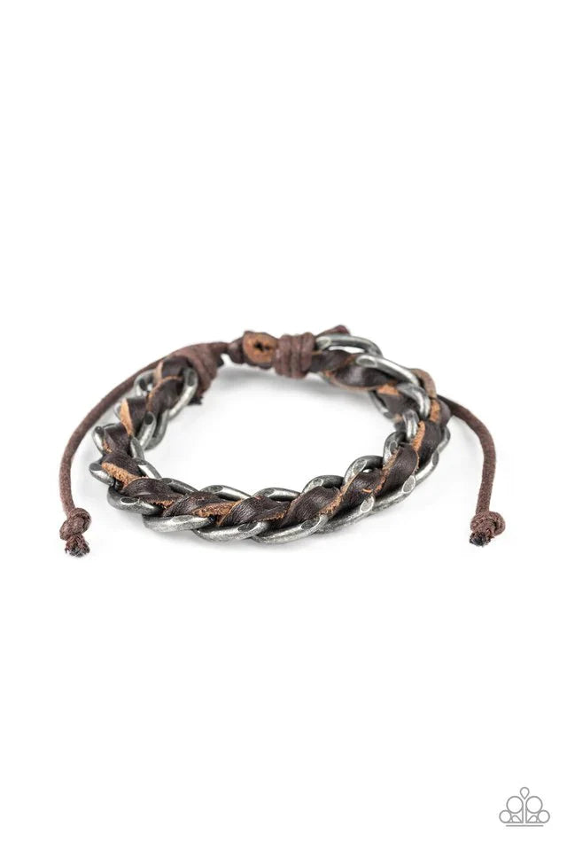 Paparazzi Bracelet ~ Grease Monkey - Brown