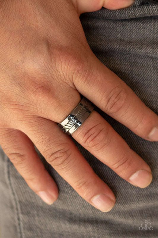 Scrape The Barrel - Black - Paparazzi Ring Image