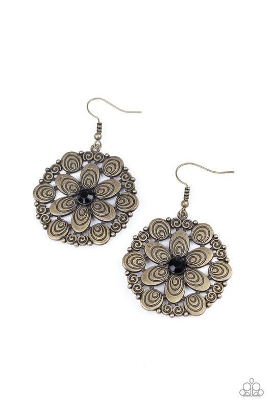 Paparazzi Earring ~ Grove Groove - Black