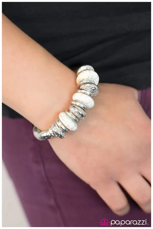Paparazzi Bracelet ~ Go For A Spin - White