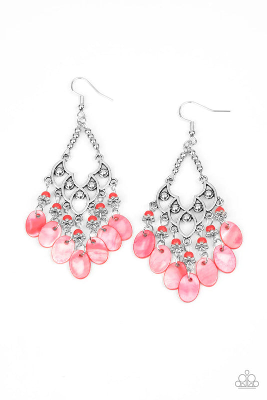 Paparazzi Earring ~ Shore Bait - Red