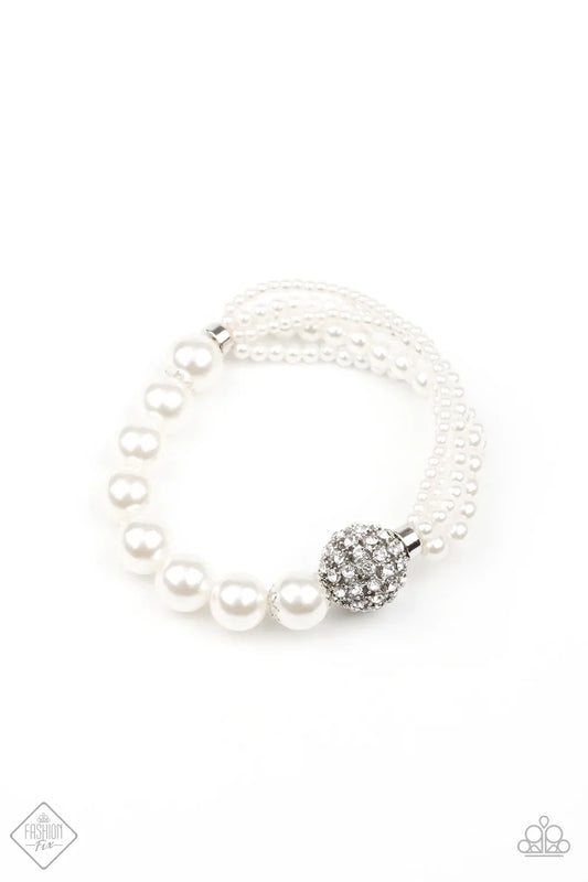 Paparazzi Bracelet ~ Show Them The DIOR - White