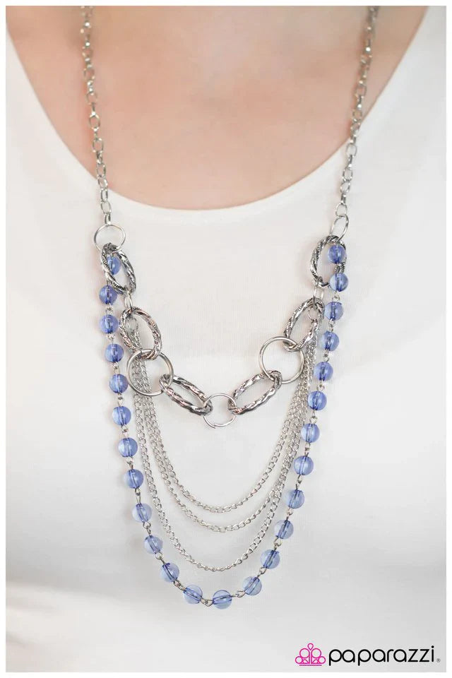 Paparazzi Necklace ~ A Subtle Reminder - Blue