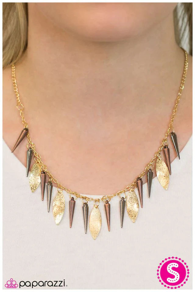 Paparazzi Necklace ~ Jungle Cat - Gold