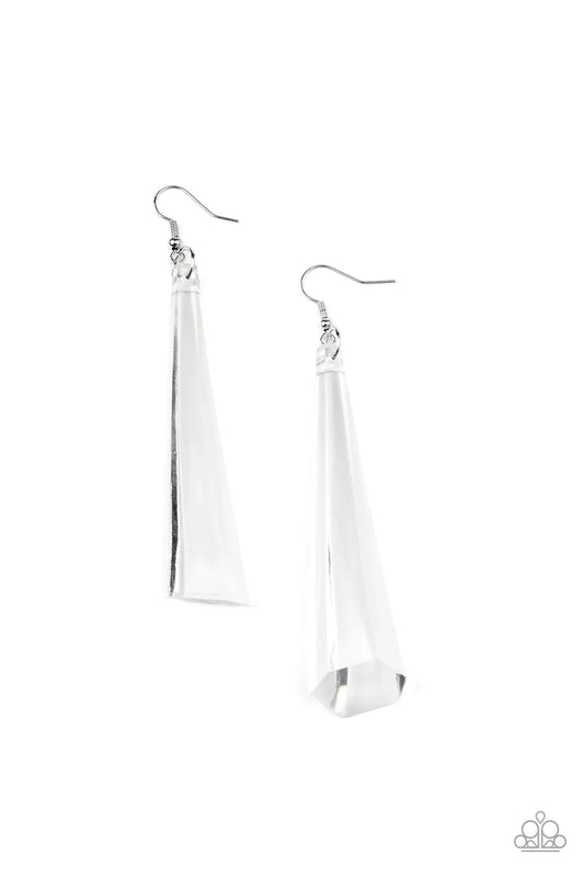 Paparazzi Earring ~ Break The Ice - White