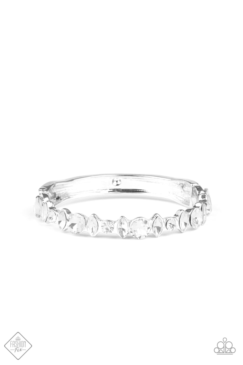 Paparazzi Bracelet ~ BLING Them To Their Knees - White - Fashion Fix Sept 2020