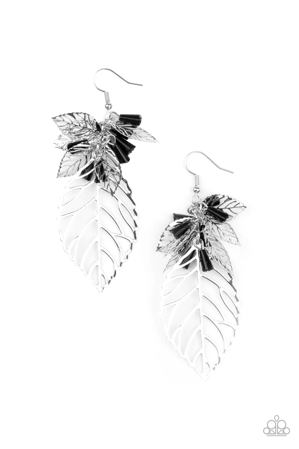Paparazzi Earring ~ Instant Re-LEAF - Black