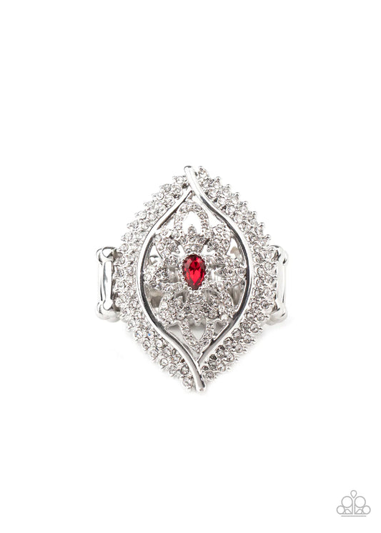Paparazzi Ring ~ Glammed Up Gardens - Red
