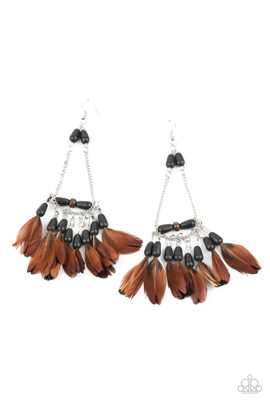 Paparazzi Earring ~ Haute Hawk - Black